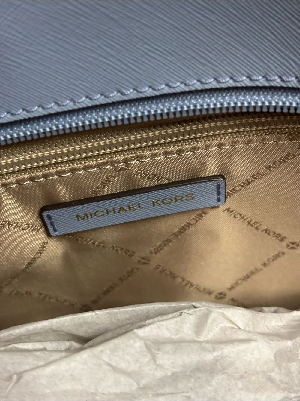 Michael Kors Brown Signature Logo Tote with White Trim
